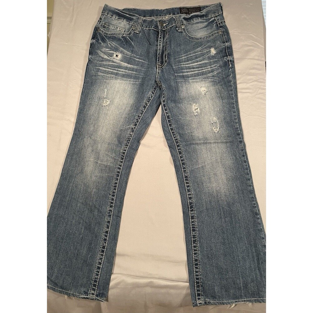 Axel Jeans Men 36”x32” Blue Denim Wolcott Vintage Boot Actual (36”x28”)